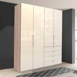 Wohnen Schränke<Hoher Schlafzimmerschrank 2-türig & 4 Schubladen - Rativian