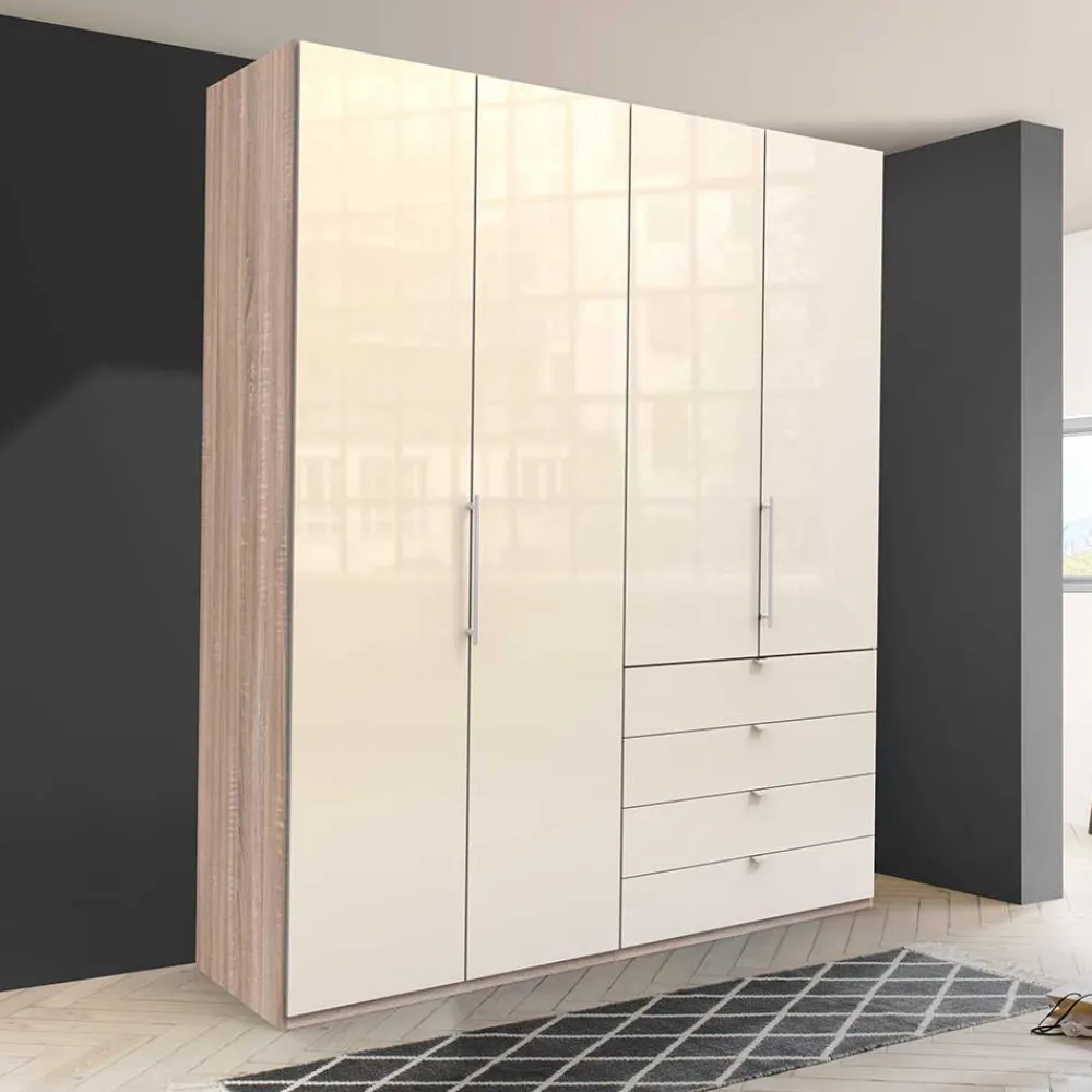 Wohnen Schränke<Hoher Schlafzimmerschrank 2-türig & 4 Schubladen - Rativian