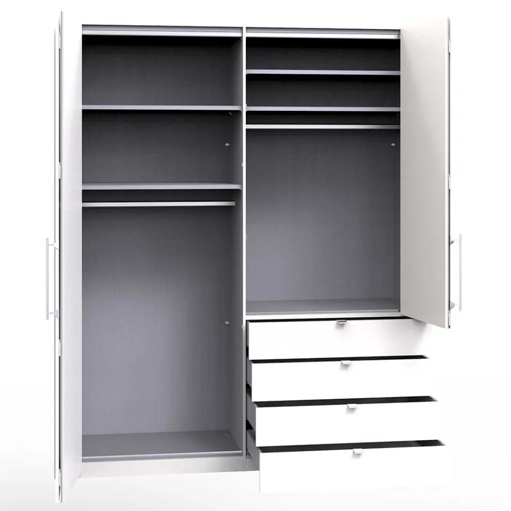 Wohnen Schränke<Hoher Schlafzimmerschrank 2-türig & 4 Schubladen - Rativian