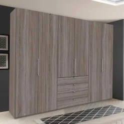 Wohnen Kleiderschränke|Schränke<Hoher Schlafzimmerschrank 3 türig - Crenba