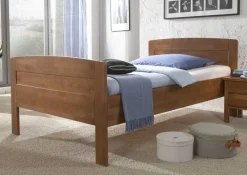Wohnen Betten<Hohes Bett Florentina aus Buche Massivholz