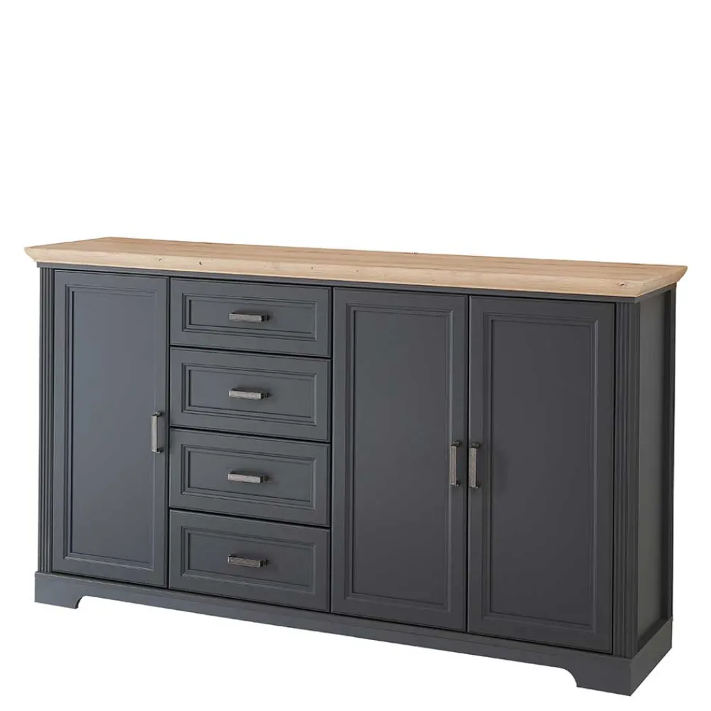 Wohnen Sideboards<Hohes Sideboard in Dunkelgrau & Eiche - Joe