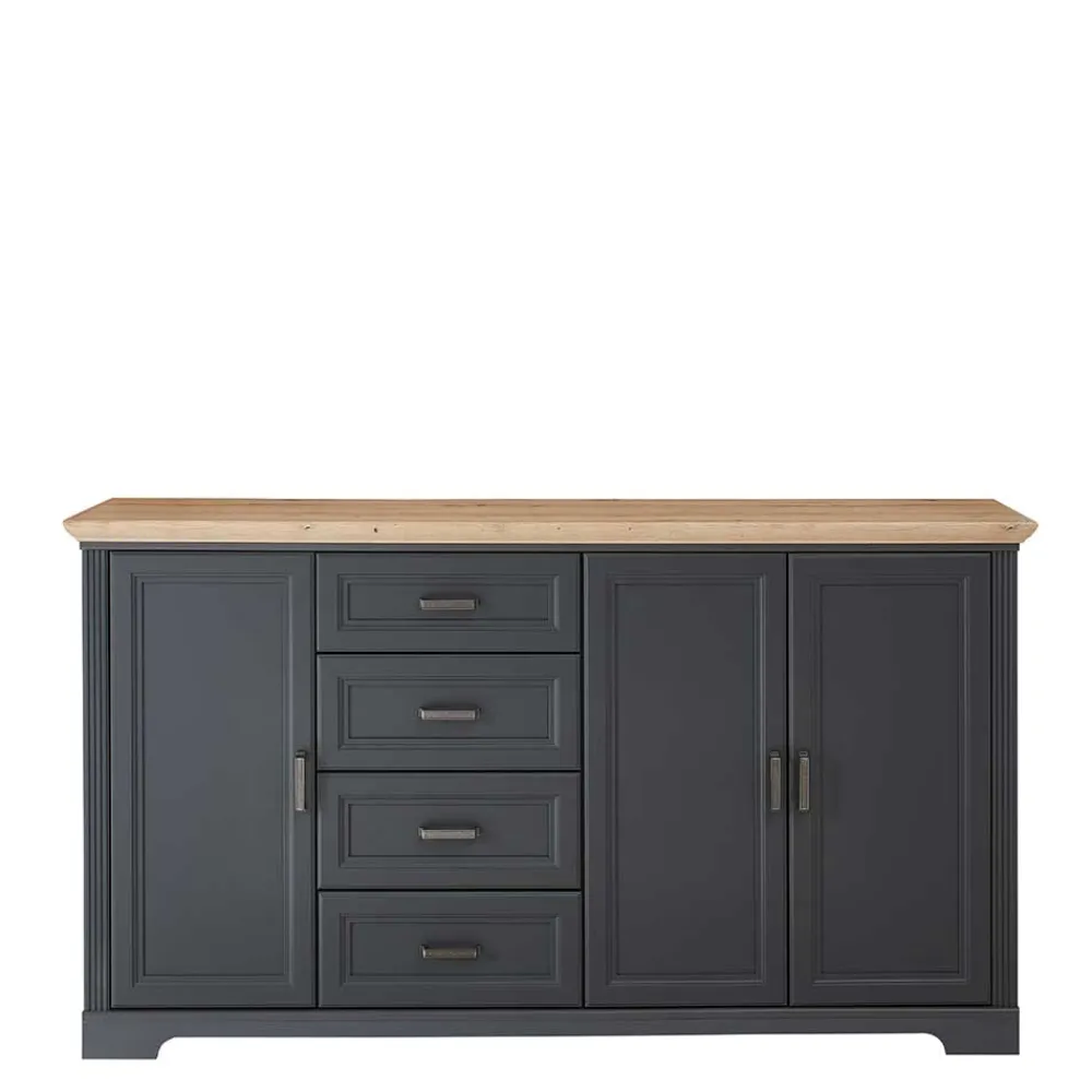Wohnen Sideboards<Hohes Sideboard in Dunkelgrau & Eiche - Joe