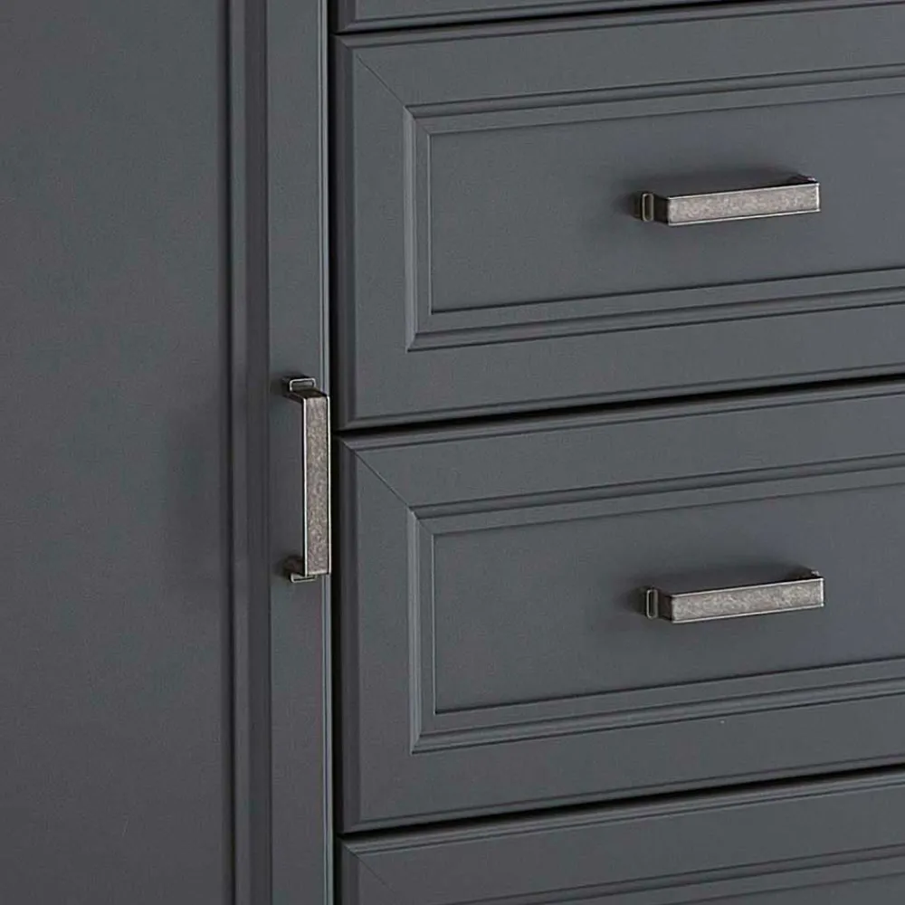 Wohnen Sideboards<Hohes Sideboard in Dunkelgrau & Eiche - Joe