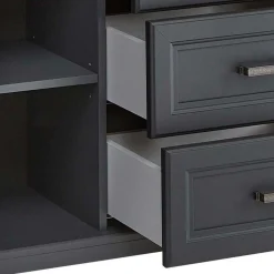 Wohnen Sideboards<Hohes Sideboard in Dunkelgrau & Eiche - Joe