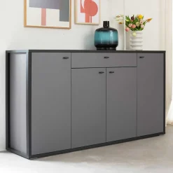 Wohnen Sideboards<Hohes Sideboard in Grau & Anthrazit - Ridona