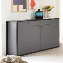 Wohnen Sideboards<Hohes Sideboard in Grau & Anthrazit - Ridona