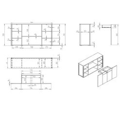 Wohnen Sideboards<Hohes Sideboard in Grau & Anthrazit - Ridona