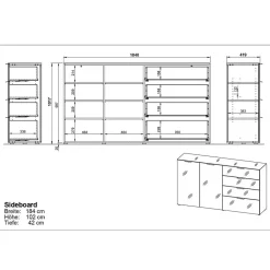 Wohnen Sideboards<Hohes Sideboard in Hellgrau - Aquara