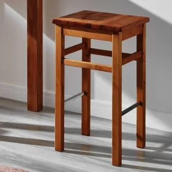 Wohnen Hocker<Holz Barhocker aus Kiefer in Bernstein - Zytras