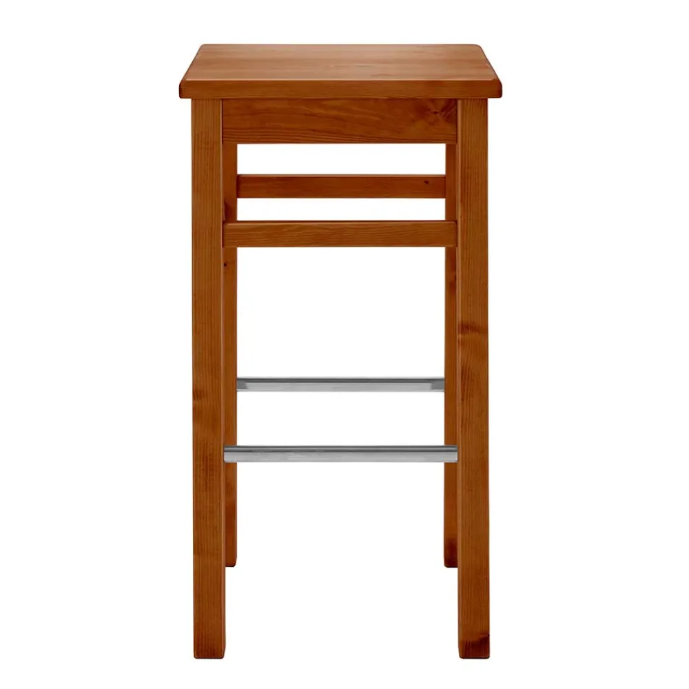 Wohnen Hocker<Holz Barhocker aus Kiefer in Bernstein - Zytras