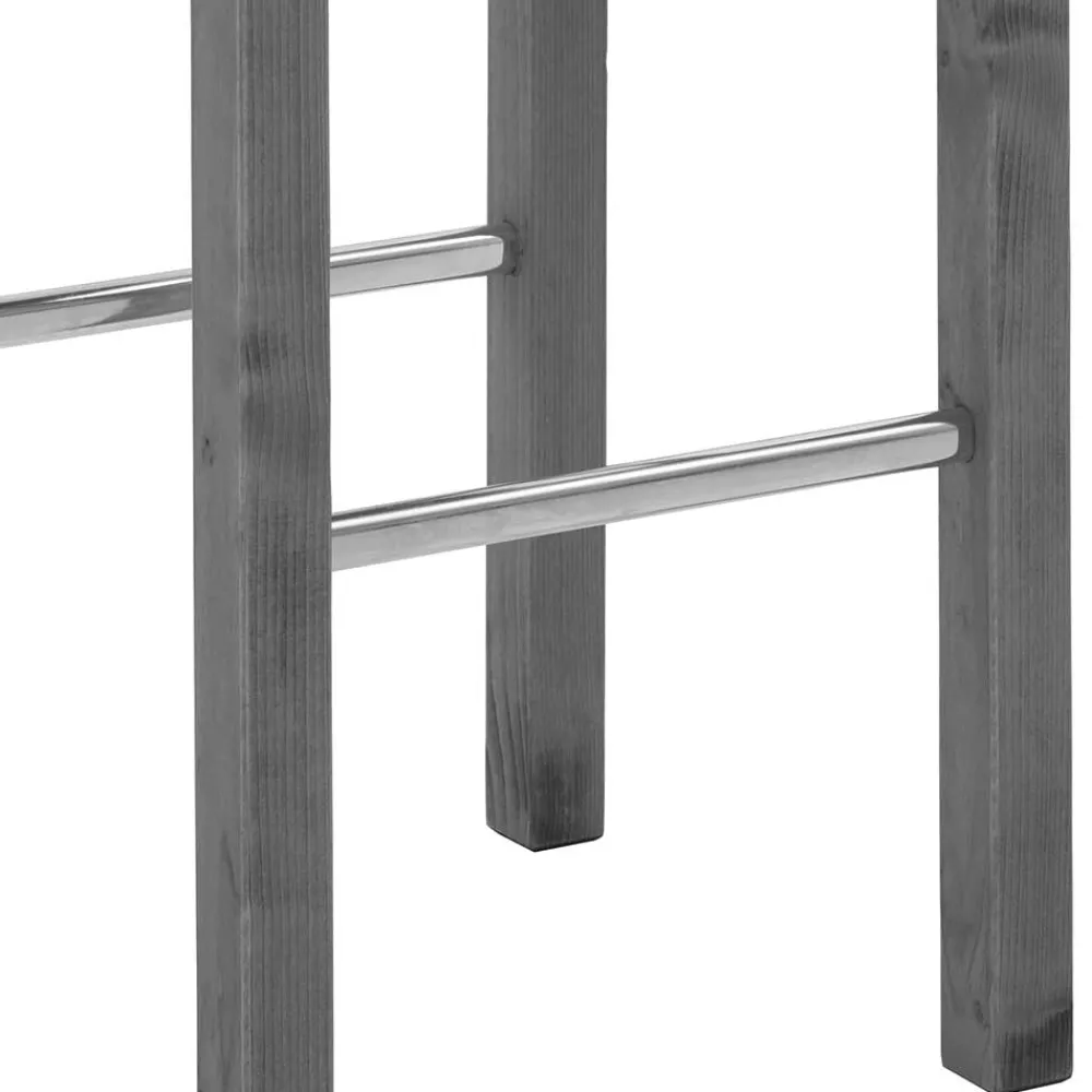 Wohnen Hocker<Holz Barhocker in Grau und Kiefer Lauge - Ziamora
