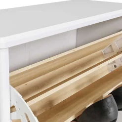 Wohnen Garderoben<Holz Dielenmöbel in Weiß gewachst - Oranias (vierteilig)
