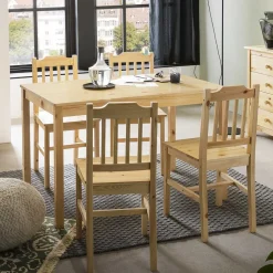 Wohnen Sitzgruppe<Holz Essgruppe mit vier Sitzplätzen - Sortho (fünfteilig)