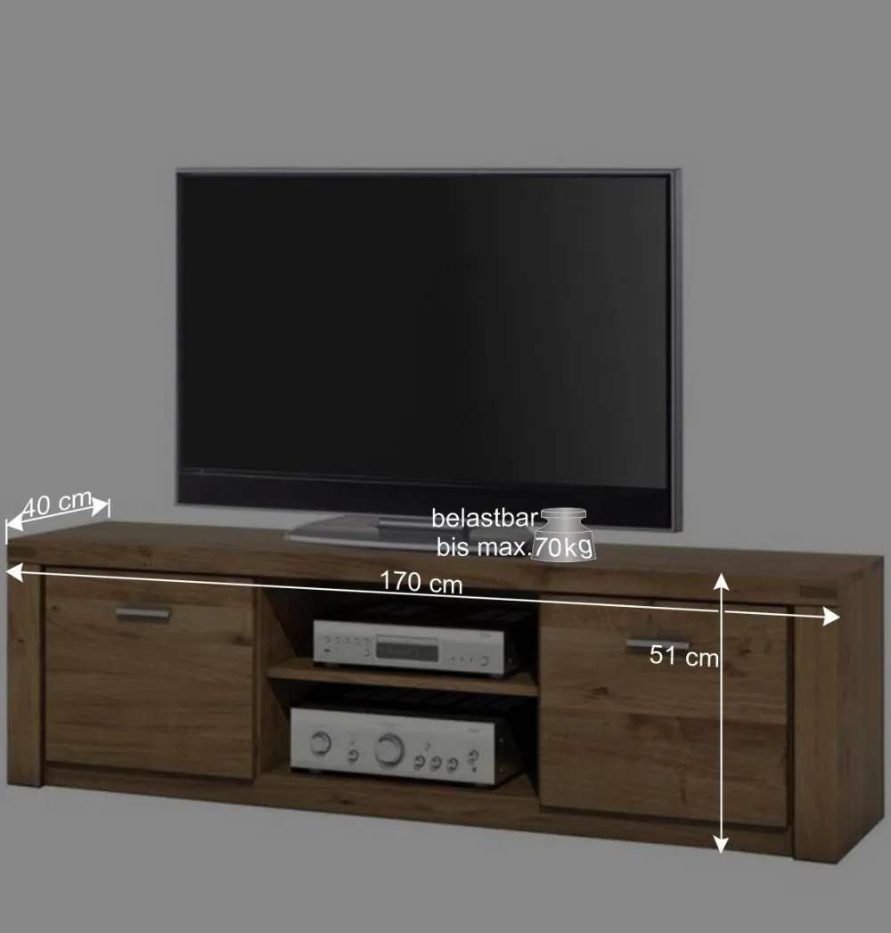Wohnen Tv & Hifi-Möbel|Lowboards<Holz Fernseher Unterschrank aus Wildeiche - Maila