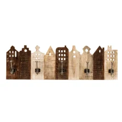 Wohnen Garderoben<Holz Garderobe als Häuserzeile - Mectilda