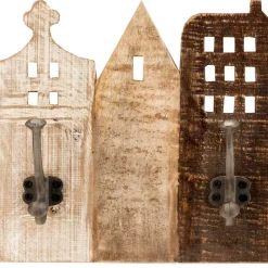 Wohnen Garderoben<Holz Garderobe als Häuserzeile - Mectilda