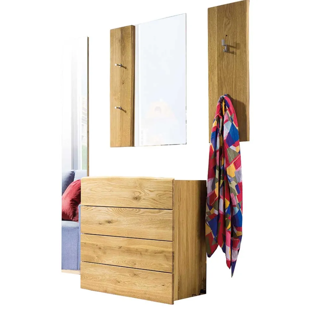 Wohnen Garderoben<Holz Garderoben Set aus Eiche - Avidora (vierteilig)