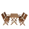 Wohnen Sitzgruppe<Holz Garten Sitzgruppe klappbar - Palma (fünfteilig)