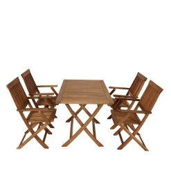 Wohnen Sitzgruppe<Holz Garten Sitzgruppe klappbar - Palma (fünfteilig)