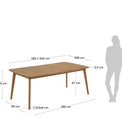 Wohnen Tische<Holz Gartentisch mit Butterflyauszug - Delphio