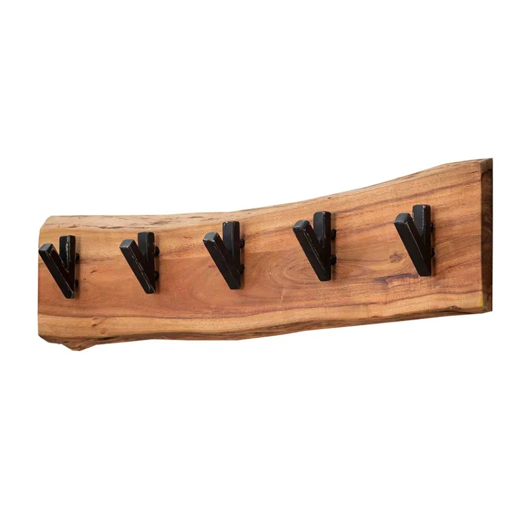 Wohnen Garderoben<Holz Hängegarderobe mit Baumkante - Isnios