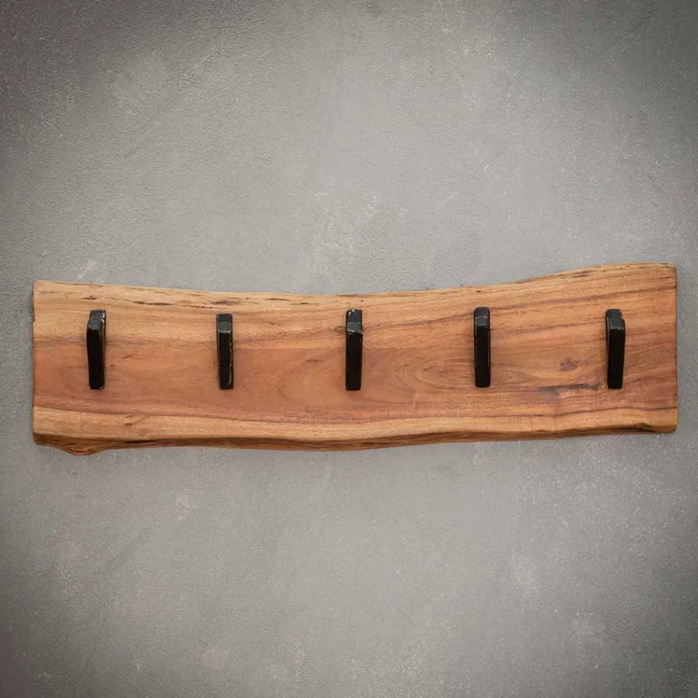 Wohnen Garderoben<Holz Hängegarderobe mit Baumkante - Isnios