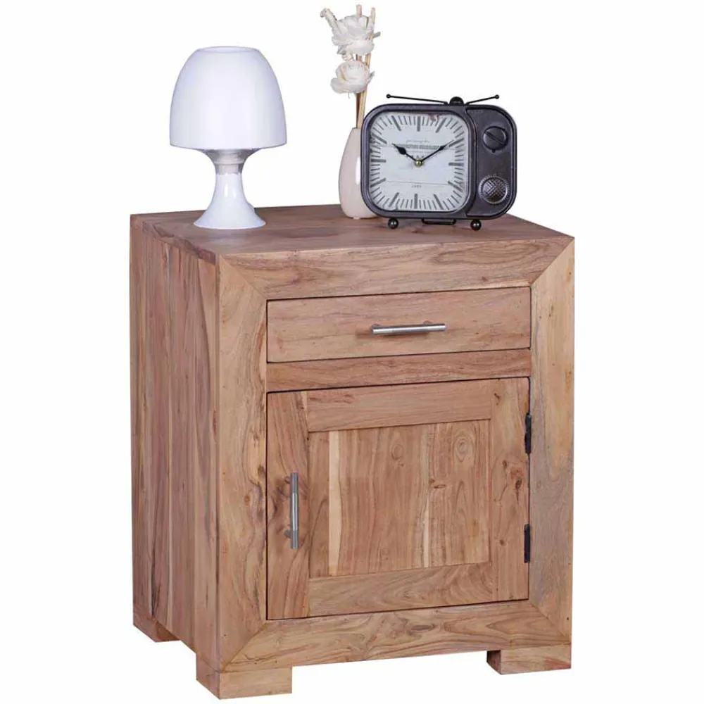 Wohnen Kommoden<Holz Nachtschränkchen Vislan mit Schublade und Schrankfach