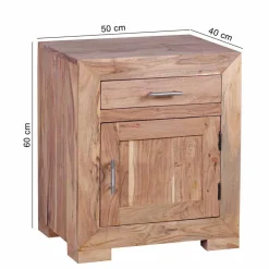 Wohnen Kommoden<Holz Nachtschränkchen Vislan mit Schublade und Schrankfach