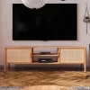 Wohnen Tv & Hifi-Möbel|Lowboards<Holz TV Board mit Wiener Geflecht Türen - Indrya