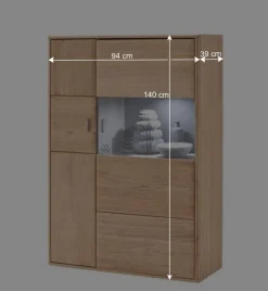 Wohnen Wohnwände<Holz Wohnkombination 328 cm breit - Vernella (vierteilig)