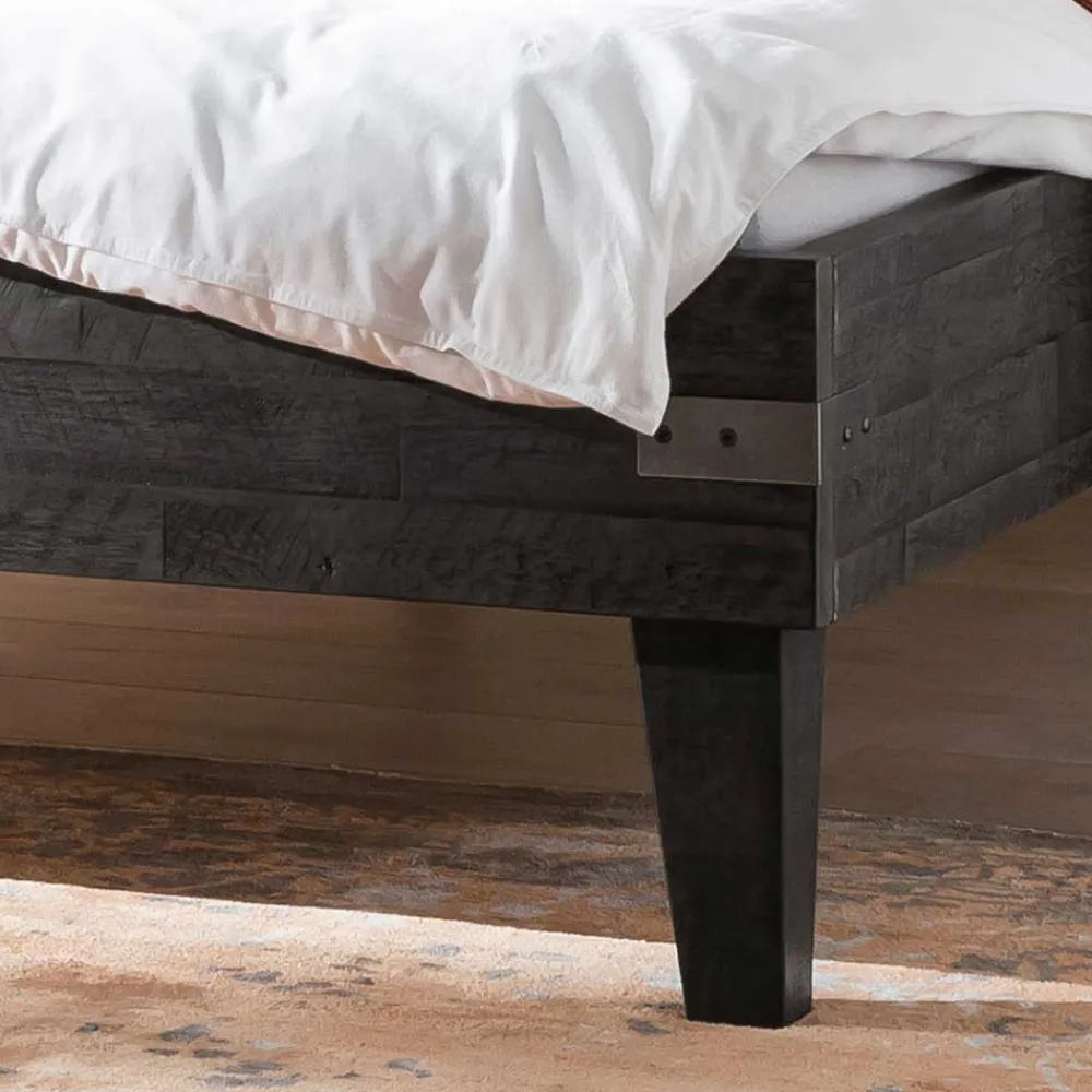 Wohnen Betten<Holzbett aus Akazie in Grau Antik Finish - Jasefiana