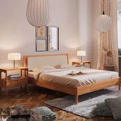 Wohnen Betten<Holzbett aus Wildbuche Natur - Indrya