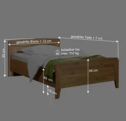 Wohnen Betten<Holzbett Bordeaux aus Erle