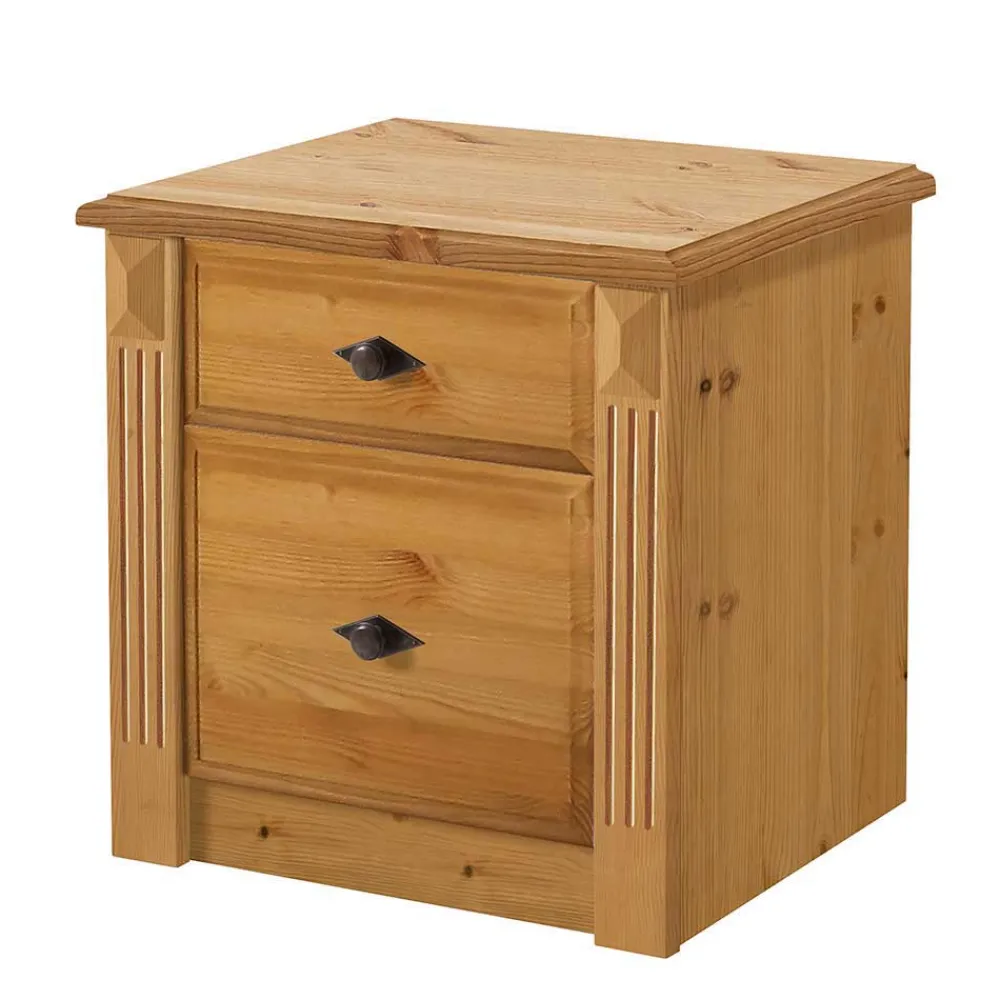 Wohnen Betten<Holzbett Corabia mit Nachtkommoden (dreiteilig)