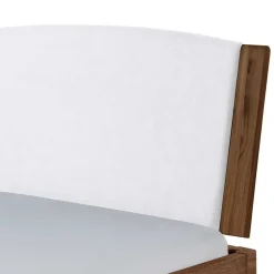 Wohnen Betten<Holzbett in Nussbaum Braun mit Weiß - Bacaro
