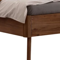 Wohnen Betten<Holzbett in Nussbaum Braun mit Weiß - Bacaro