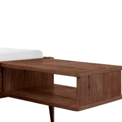 Wohnen Betten<Holzbett in Nussbaum Braun mit Weiß - Bacaro