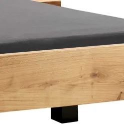 Wohnen Betten<Holzbett in Schwebeoptik aus Wildeiche - Moby (dreiteilig)
