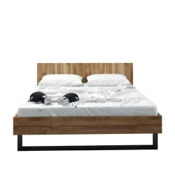 Wohnen Betten<Holzbett Manzey aus Wildeiche Massivholz