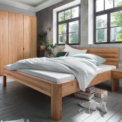 Wohnen Betten<Holzbett mit Kopfteil aus Kernbuche - Izmaldon