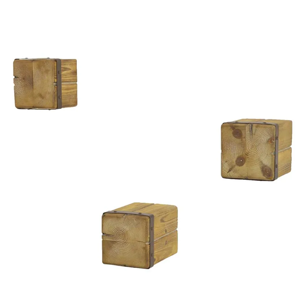 Wohnen Regale<Holzklotz Wandregale aus Tanne - Vicetto (dreiteilig)