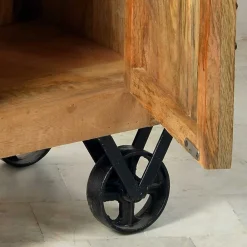 Wohnen Kommoden<Holzkommode Indri auf Rollen
