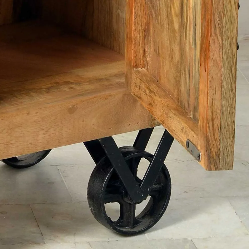 Wohnen Kommoden<Holzkommode Indri auf Rollen