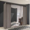 Wohnen Kleiderschränke|Schränke<Holzoptik Kleiderschrank mit Spiegel - Crenba