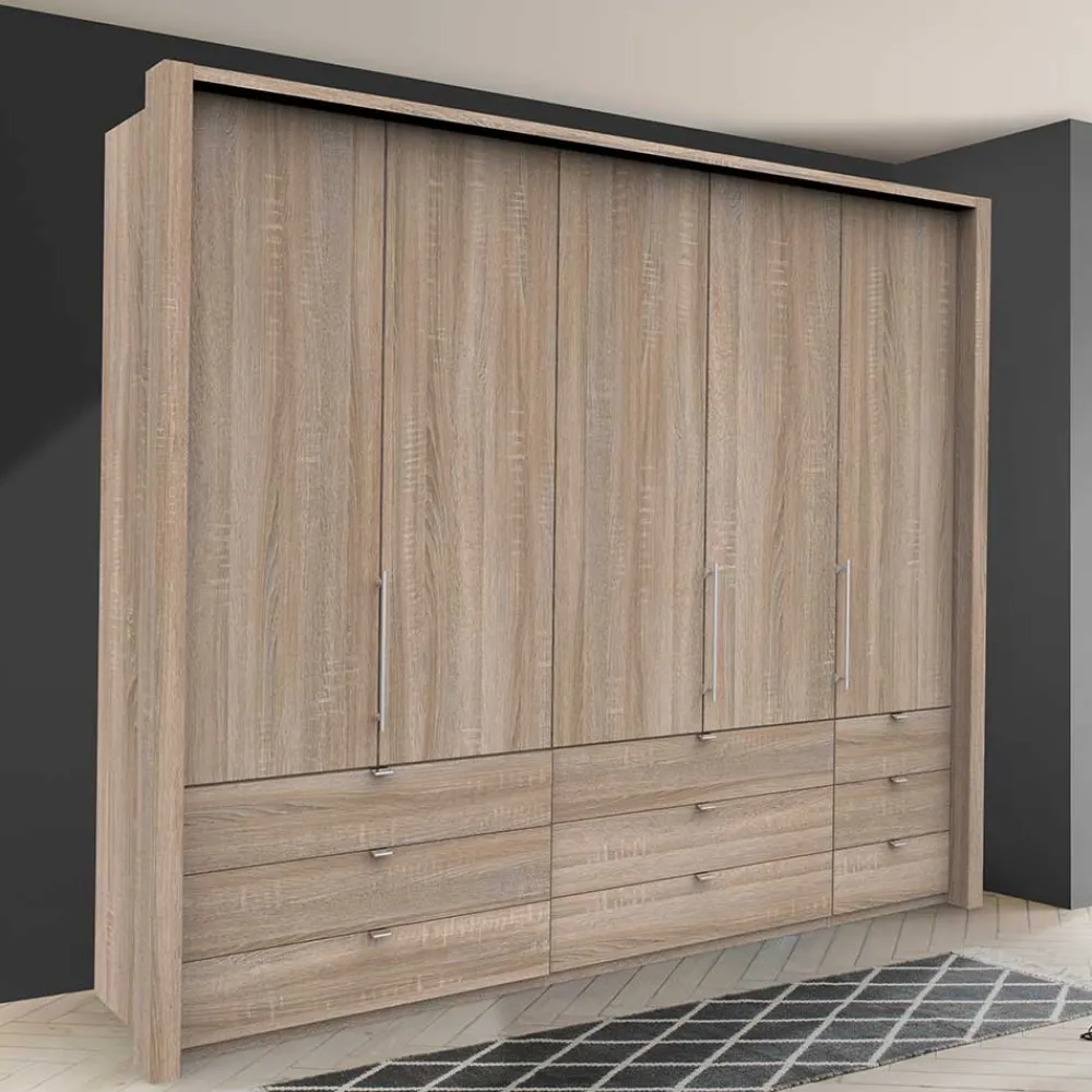 Wohnen Kleiderschränke<Holzoptik Kombi-Kleiderschrank in Eiche Sägerau - Zayun