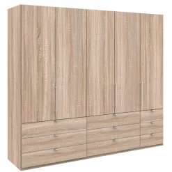 Wohnen Kleiderschränke<Holzoptik Kombi-Kleiderschrank in Eiche Sägerau - Zayun