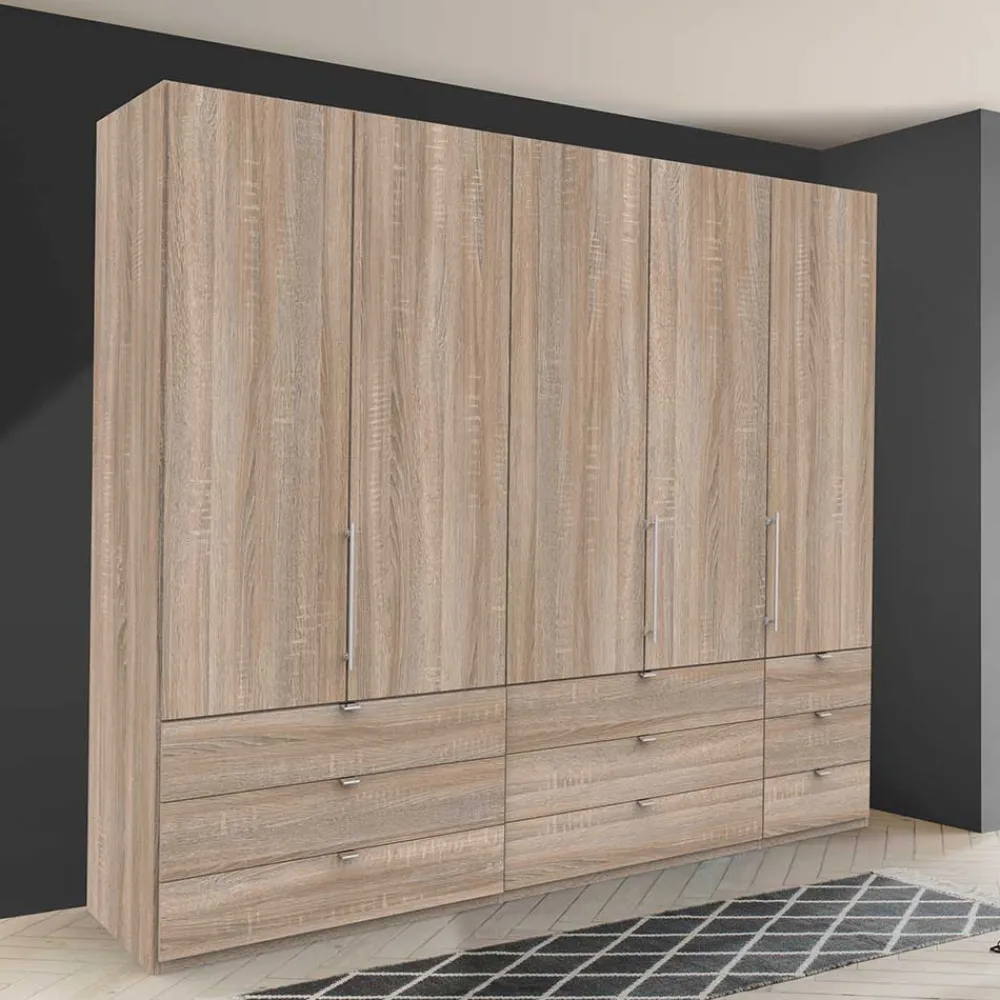Wohnen Kleiderschränke<Holzoptik Kombi-Kleiderschrank in Eiche Sägerau - Zayun