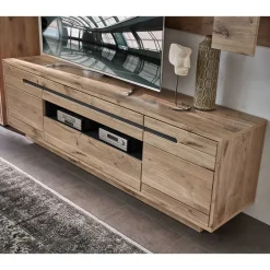 Wohnen Wohnwände<Holzoptik TV Anbauwand Set - Zelio (dreiteilig)