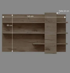 Wohnen Wohnwände<Holzoptik TV Anbauwand Set - Zelio (dreiteilig)